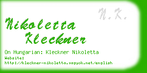 nikoletta kleckner business card